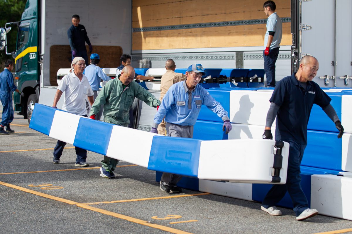 写真：A１市街地グランプリGOTSU2020で使用されたGoTrackBarriers