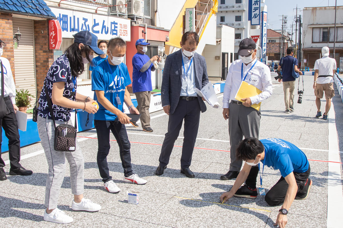 写真：A1市街地グランプリGOTSU2020のJAFコース査察