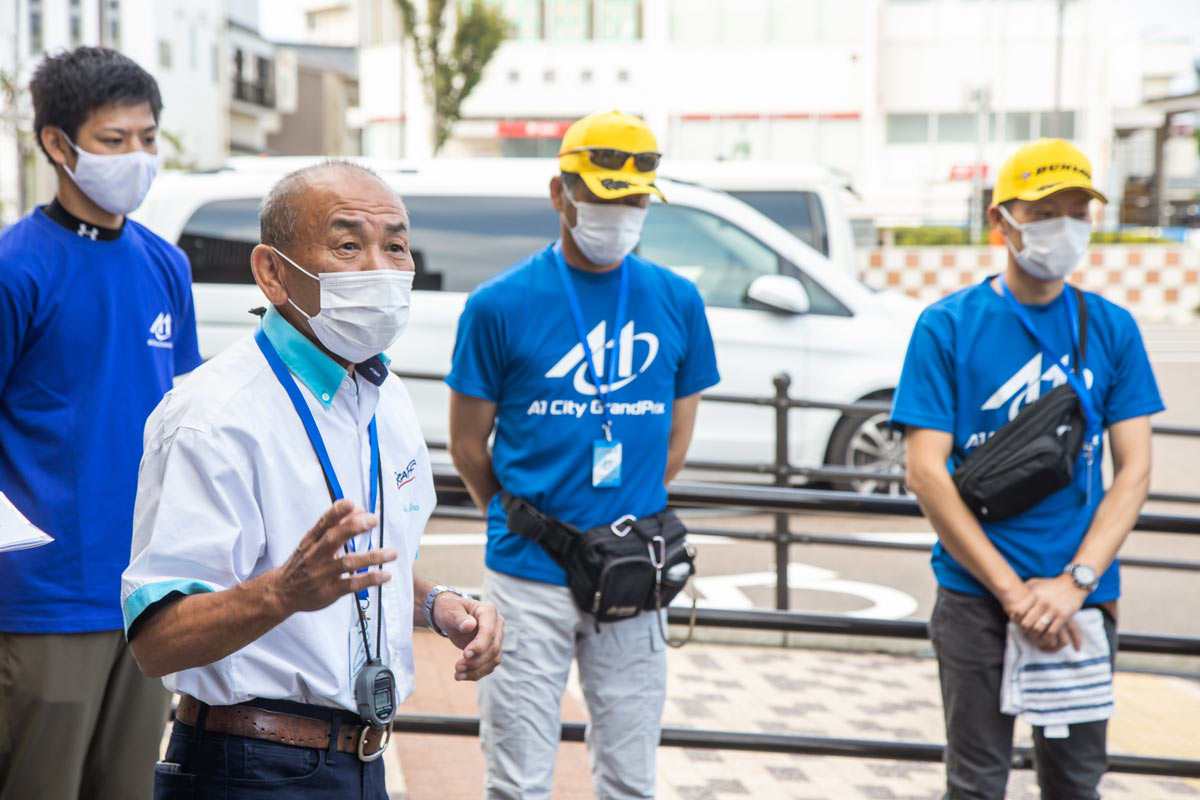 写真：A1市街地グランプリGOTSU2020のJAFコース査察